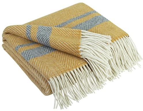 LYHome Merino Wool Blanket, Warm & Soft Throw for Bed & Sofa, 140x200 cm