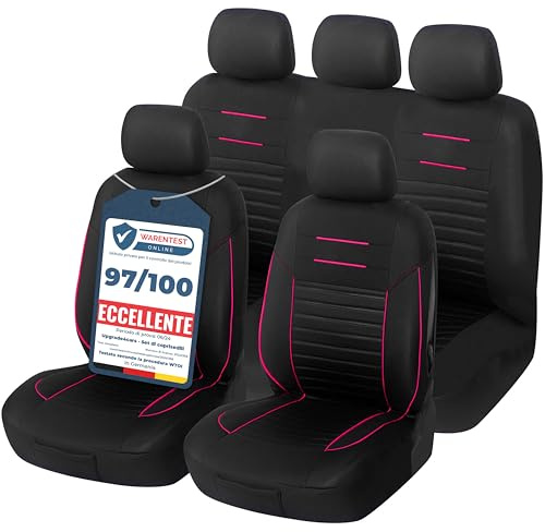 Upgrade4cars Autositzbezüge Set Universal Pink Rosa Schwarz