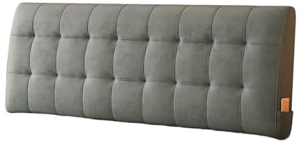 pujindu Rückenlehne Bett Kissen, Komfortabel Wandkissen Lesen Mit Abnehmbarem Mikrofaserbezug, Weich Kopfstütze fürs Bett Ohne Kopfteil, 6 Farben (Color : Dark Gray, Size : 180x6x60cm)