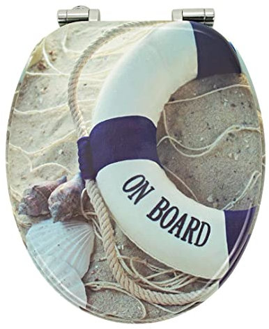 OGOMONDO Sedile Wc Copri Water Universale Frizionato Colorato Fantasia MDF Chiusura Rallentata