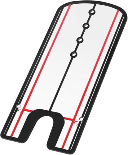 HH-GOLF Miroir d'alignement de golf portable, aide à l'entraînement au puting, améliorez votre configuration de putting, 14,5 cm x 31 cm