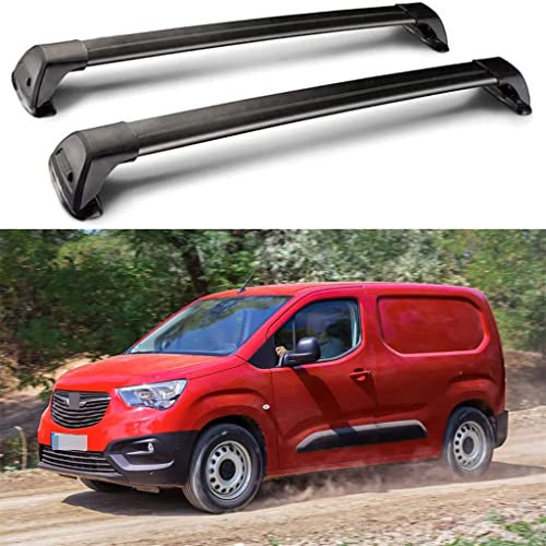 Car Roof Rack Bars Rail Cross Aluminium,for Opel Combo (2 BAR) 5 Door Van 2018-2021 Auto Crossbar Carrier Rails Rooftop Luggage Holder Top Cargo Transportrack Bike Mount