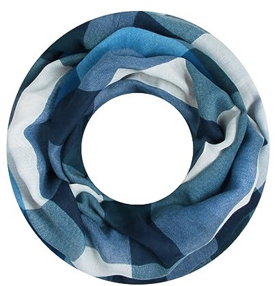 Majea Damen Loop Schal Schlauchschal Halstuch (880022) (blau 4)