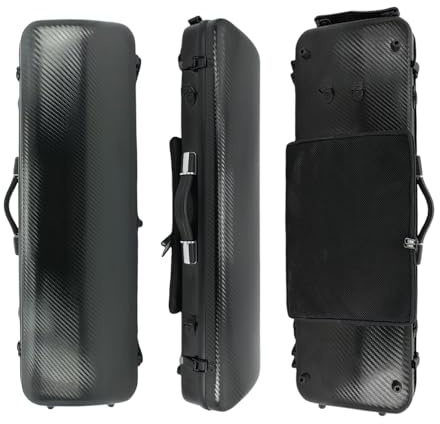 YoungMonic Violin Case 4/4 Full Size Carbon Fiber Rectangular Code Lock Violin Box Lightweight Colourful Case with Strong Strap Bag