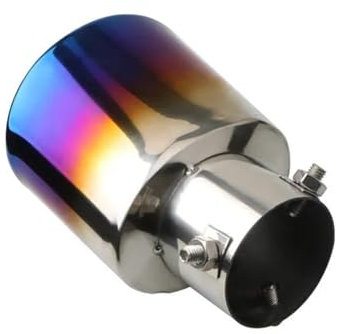 Auspuffendrohr Universal 63mm Edelstahl Auto Einzelauspuffrohr Schalldämpfer Endrohr Auslassdüse Ende Gürtel Net Auspuffanlage Auto-Schalldämpfer