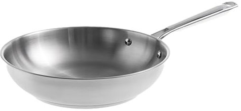 LACOR - 44420 - Cuisine Bratpfanne aus Edelstahl 18/10, ohne Antihaftbeschichtung, ergonomischer Griff, Vollinduktionsboden, geeignet für Induktion, Ofen und Spülmaschine, Ø 20 cm, Höhe 5 cm