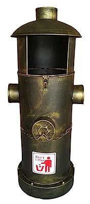 ZONABSQQ Vielseitig Eisen-Abfallbehälter für den Außenbereich, Hydranten-Statue, Welpen-PIPI-Posten, Gartendekoration, kreatives Design, Metall-Mülleimer Funktionell