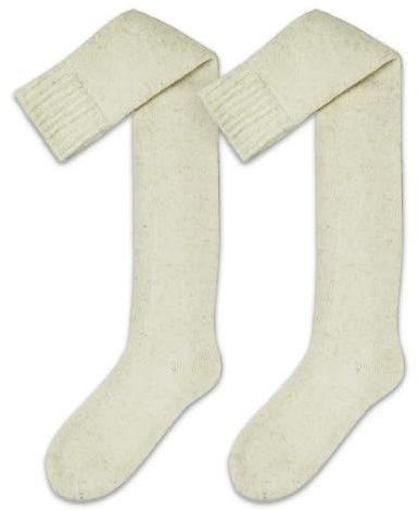 NORDIC Socks 1 Par, Premium 70% Merinoull, Termiska Overknee-strumpor för Kvinnor, Vinterstrumpor, Varma strumpor (DE/NL/SE/PL, Numerisk, 35, 38, Regelbunden, Regelbunden, Kräm)