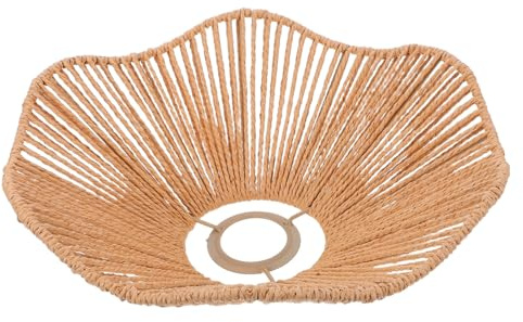 MOBUTOFU Abat-jour Éclairage Doux en Corde de Papier Chapeau Paille Minimaliste et Décoration Polyvalente pour Lampe Suspendue E27 pour Salon ou Bureau