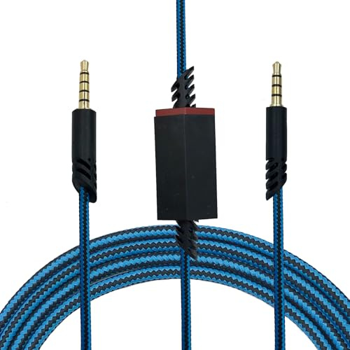 MICMXMO Ersatz-Audio-Aux-Kabel mit Lautstärkeregler für Astro A10,A30,A40, A40TR, A50 Gaming Headset PS5/PS4/Xbox One/PC/Smartphone/Kopfhörer über eine 3,5mm Buchse, 2M (Schwarz/Blau)