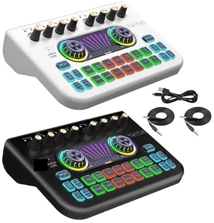 OUTFYT Mélangeur de Carte Son for Streaming en Direct, 2 pièces, Table d'harmonie for Streaming avec condensateur XLR-3.5mm,Une ExpéRience Sonore Plus IntéRessante