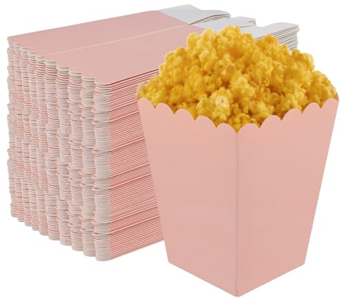 CHEUKYIU 120 Stück Popcorntüten Rosa - Kleine Boxen für Snacks, Süßigkeiten - Candybar Tüten für Partys, Kino und Familienfeiern - 5.5x7.5x10.7cm