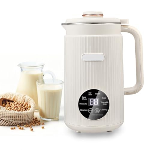 Irishom Nussmilchmaschine 1200 ml, für Mandelmilch, Hafermilch, Sojamilch | 8-in-1, Selbstreinigung, 8 Std. Warmhalten bei ca. 50 °C, 12 Messer,Touch Display, BPA-frei, milchfreie Getränke