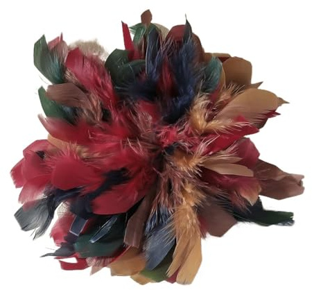 Broche grande de 20 cm con plumas y flores for mujer, de lujo, con personalidad, for solapa, for fiestas, bodas, ropa, joyería(Color 08)