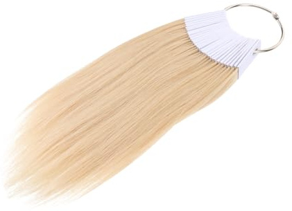 Veemoon Nuancier Cheveux Humains 30 Mèches 9 Nuances Naturelles pour Coiffure Salon Test Coloration Anneaux Pvc Rangement Facile