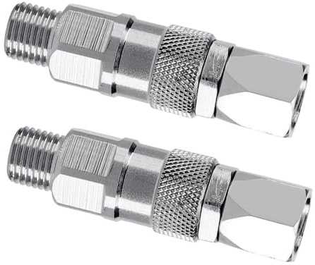 2 unids de acero inoxidable 360 para manguera de pulverización sin aire de 1/4 pulgadas conexiones roscadas accesorios pulverización grado articulación giratoria para pulverizadores