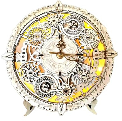 3D Holzpuzzle Erwachsene, Beweglich Uhr 3D Holz Puzzle Modellbausatz, 106PCS Wanduhr 3D Holz Modell Steampunk 3D Puzzle Holz, Handwerk Ornament Geschenk, KIT Version