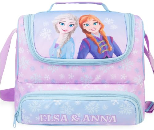 Get Trend Disney Frozen Borsa Termica Bambini, Lunch Bag Merenda con 2 Scomparti, Manico e Tracolla Regolabile, Porta Pranzo Bambina per Scuola, Asilo e Tempo Libero (Multi Frozen)