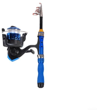 Lätt teleskopisk mini fiskespö kit med rulle för kombo kolstång designad för resor och effektivt fiske (blå 1,2 m set)