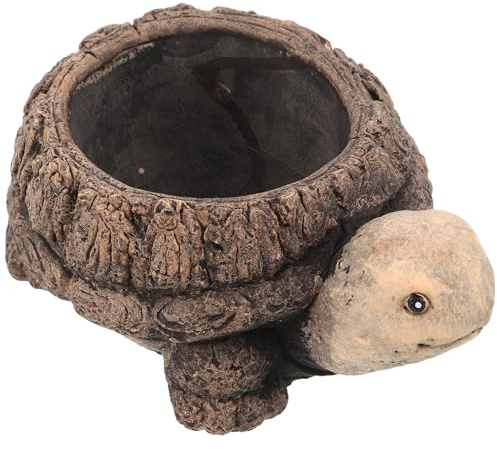 Toddmomy Pot de Fleurs en Ciment Forme Tortue pour Plantes Grasses Jardinière D’Extérieur Résistante aux Intempéries Mini-Pot Décoratif en Béton pour Jardin Balcon et Terrasse