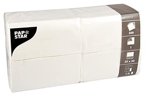 PAPSTAR Servietten, Tissue, weiss, 33 x 33 cm