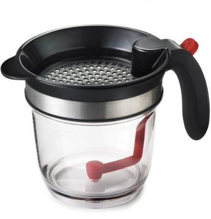 CUISIPRO EASY DRIP Fetttrenner für Bratensaft | 1 L | Hitzebeständiges, durchsichtiges Tritan | Flüssigkeit wird von überschüssigen Essensresten befreit | Fetttrennkanne für Soßen