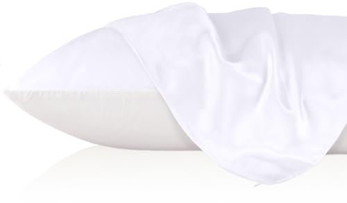LILYSILK 100 Pure Mulberry Silk Pillowcase Cover for Hair with Cotton Underside Charmeuse Hypoallergenic 1pc White Standard 50x75 cm 19 Momme 30-day Gurantee Bag Package