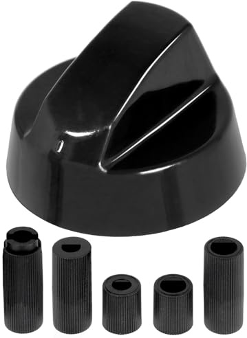 SPARES2GO Universal-Knöpfe für Gasöfen, Hosenbügler und Wärmespeicherheizungen, schwarz, 6 Stück