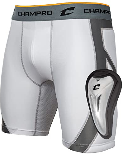 CHAMPRO girls Wind-up With Wind Up Compression Polyester Spandex Sliding Short w Cup, White, X-Small US