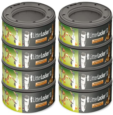 Angelcare LitterLocker 2 Original Nachfüllkassetten, 8er-Pack, erspart den täglichen Gang zur Mülltonne, sauber und geruchlos