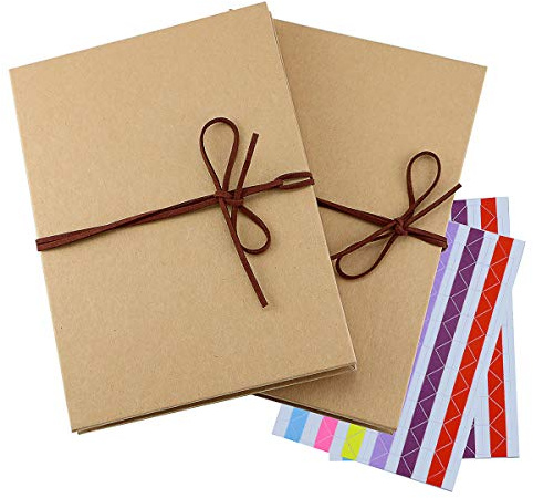 Twdrer 2 Stück Hardcover Fotoalben DIY Scrapbook Alben, dehnbares faltbares Kraftpapier Fotosammlung für Hochzeitstag, Valentinstag, Studenten Abschlussgeschenk (15,2 x 20,3 cm)