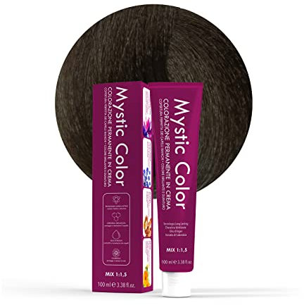 Mystic Color - Colore Castano Freddo 4.11 - Tinta per Capelli - Colorazione Professionale in Crema a Lunga Durata per Capelli Bianchi - Con Cheratina Idrolizzata, Olio di Argan e Calendula - 100 ml