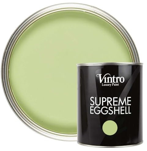 Vintro Paint | Satin Furniture Paint | Pale Green | Wood | Trim | Metal | Eggshell Finish | 1 Litre (Eden)