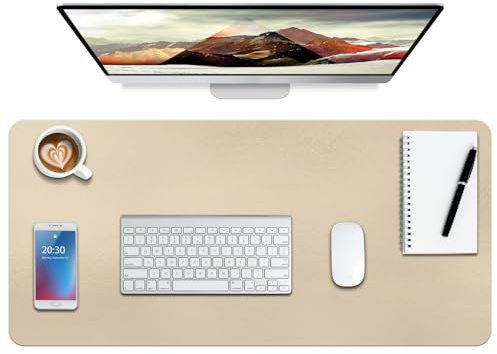 Leder-Schreibtischunterlage,wasserdichte Schreibtischunterlage für Schreibtisch, Schreibtischunterlage für Tastatur und Maus, Leder-Mauspad-Schutz für Büro und Zuhause, 76 * 36.5cm(M Golden ）