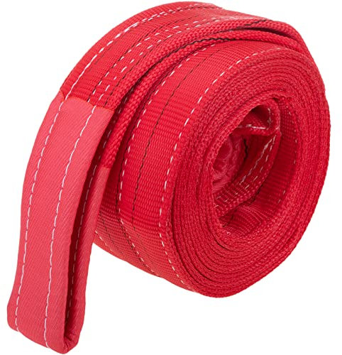 PrimeMatik - Gurtbandschlinge, Spanngurte 10m x 150mm 5000Kg für Hebezeuge und Kräne, Farbe Rot
