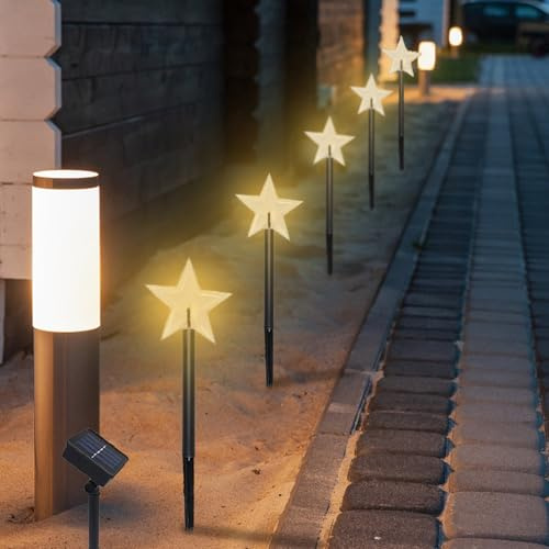 FUFRE Weihnachtsdeko Aussen Solar, 5 in 1 Weihnachtsbeleuchtung Außen Solar Mit 8 Beleuchtungsmodi, Gartendeko Für Draußen Wetterfest, Weihnachtsdeko Outdoor Für Garten Patio