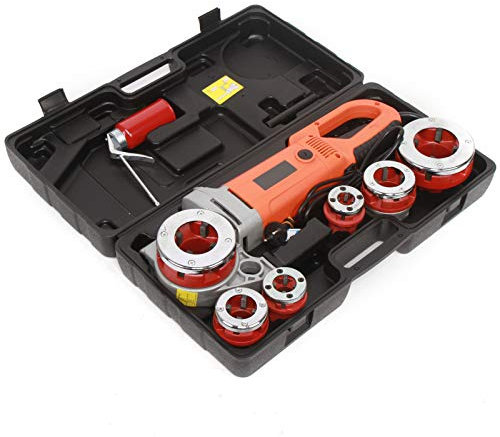 Gewindeschneider Set 2300W Elektrisch Gewindeschneidmaschine Rohrschneider Rohrgewinde Schneider mit 6 Dies 1/2 , 3/4, 1 , 1-1/4, 1-1/2 und 2