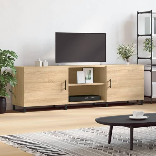 heybb TV-Schrank Sonoma-Eiche 150x30x50 cm Holzwerkstoff Tv Board Holz Wohnwand