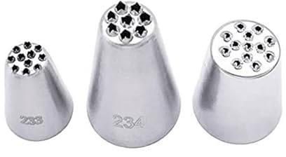 Cake Piping Tips Piping Nozzles 3 Pcs/Set Stainless Steel Cake Piping Tips Grass Fondant Cake Decorating Pastry Sets Tools Cake Nozzles Set Portable