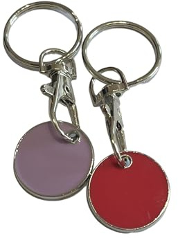 2 pack trolley token for UK | cute designs | two pack (Pink and Purple)