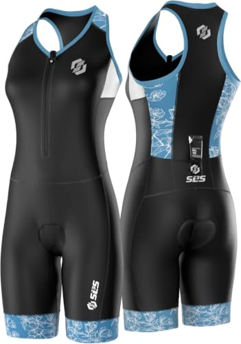 SLS3 Triathlon Suits Women - Durable AG Tri Suit Women, High Performance Design - Breathable Quick Dry Womens Trisuit, No Shelf Bra (Blue Rose, X-Small)