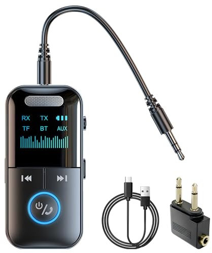 Transmetteur Récepteur Bluetooth 5.4, sans Fil 2 en 1, Mini Adaptateur Musical, récepteur Audio pour TV, Home stéréo, Casque, Haut-parleurs, Ordinateur Portable, autor
