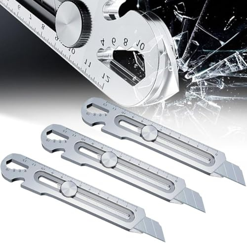 2024 Cutter Professionnel Rétractable en Acier Inox, Cutter Professionnel Retractable Kit, Couteau utilitaire Lourd à Usage Multiple, Couteau utilitaire polyvalent et robuste (3Unité)