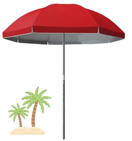 Tischschirm für den Außenbereich，240/260/280/300 cm Strandschirm Marktschirm Gartenschirm mit 8 stabilen Streben, robuster Stahlstange und UV 50+(260cm/8.5ft)