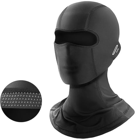 2XK-NOV balaclava, skidmask, ansiktshuva, slangduk, balaclava män/kvinnor, UV-skydd, andas, för motorcykel, cykel, Sommarsvart, one size