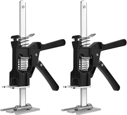 2 Stück Arm Handwerkzeugheber - Arbeitssparende Heber - Arbeitssparender Arm bis zu 200KG - Höhenregler für Fliesen,Holzplatten,Türen,Fenster und Schränke(Schwarz)