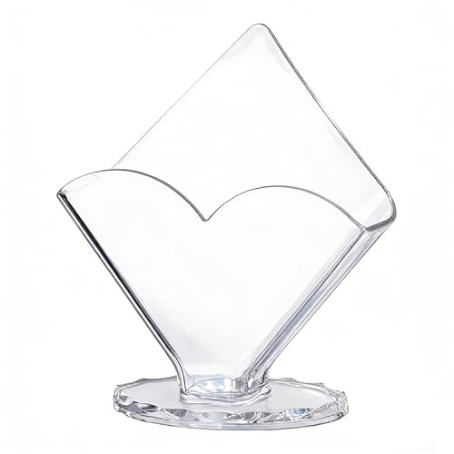 Servilletero acrílico transparente en forma de corazón, dispensador de mesa de comedor para papel de cóctel, soporte de filtro de café, decoración de hotel y restaurante (apto para servilletas de 3.7