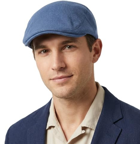 HIQIU Schiebermütze Herren Frühling und Herbst Strick Schirmmütze Solide Flatcap Herren Newsboy Efeu Hut Casual Barett Cap