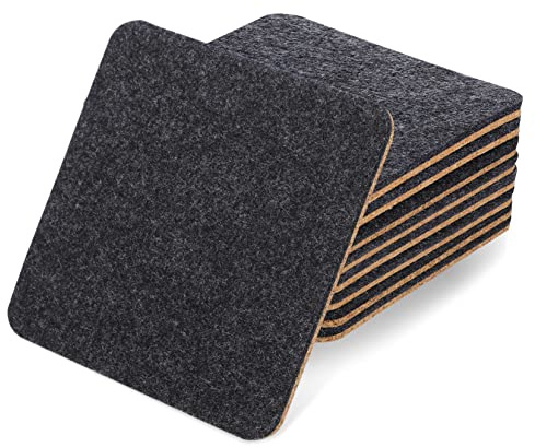 CHICAMPERA 8 Piezas Posavasos de Fieltro y Corcho para Bebidas Antideslizantes y Absorbentes para Hogar Oficina y Cafeterías
