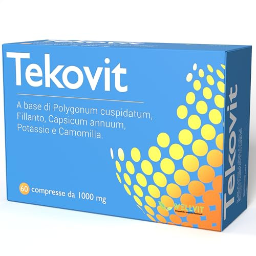 TEKOVIT Spaccapietra - Integratore Naturale con Fillanto Spaccapietra, Resveratrolo, Potassio e Camomilla, Benessere Renale e Vie Urinarie, Formula Completa - Made in Italy (60 Cps) – Wellvit